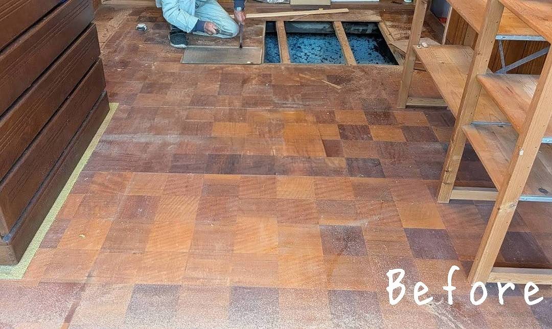 桜川市　F様邸　洋間　床張替工事 施工Before写真